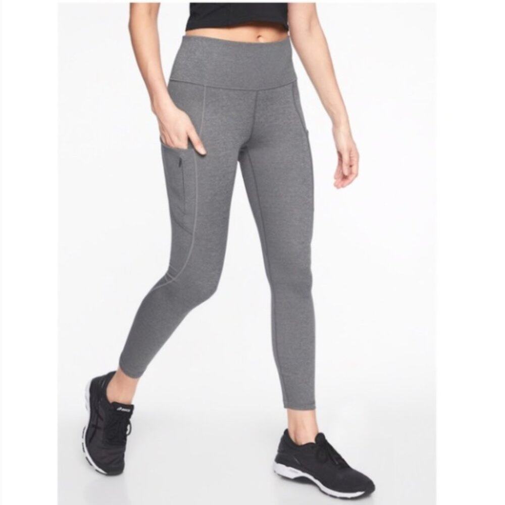 Athleta All In 7/8 Leggings Tights Heathered Gray Small